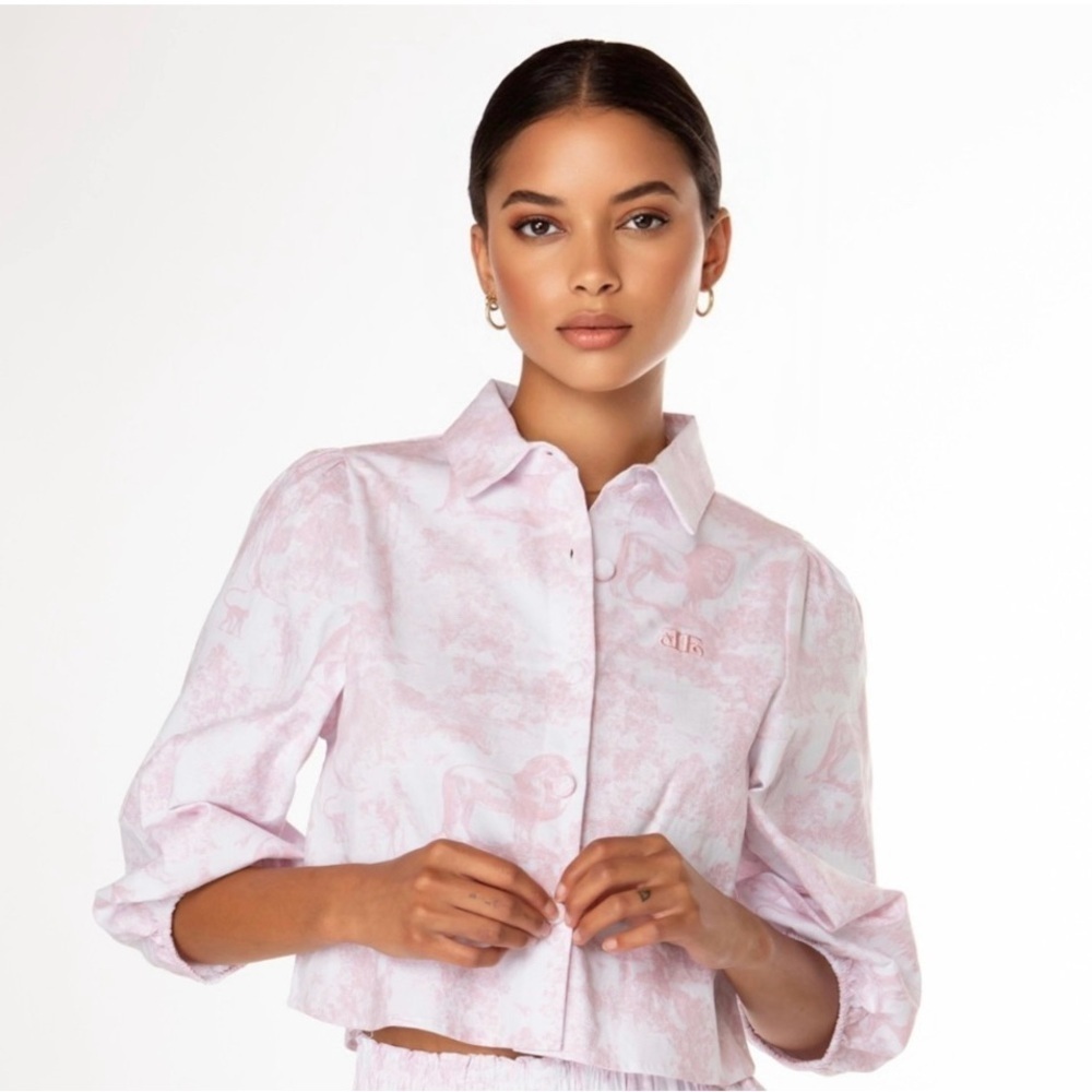 Pink Button-Up Blouse - Picture 1 of 3